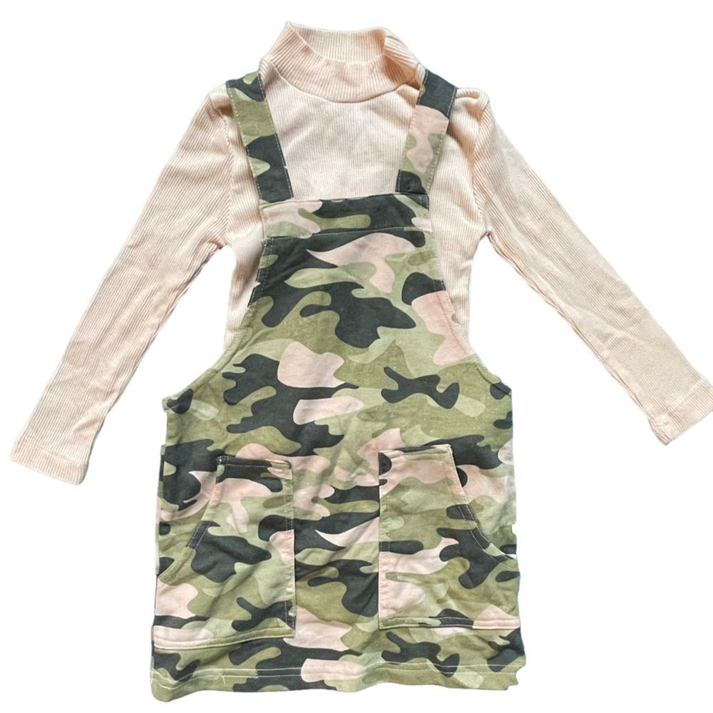 Camo overall girl dress. 2 piece. Size 4T